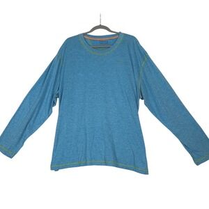 Orvis Trout Bum Shirt Mens XXL Blue Long Sleeve Crew Neck Tee Fishing Activewear